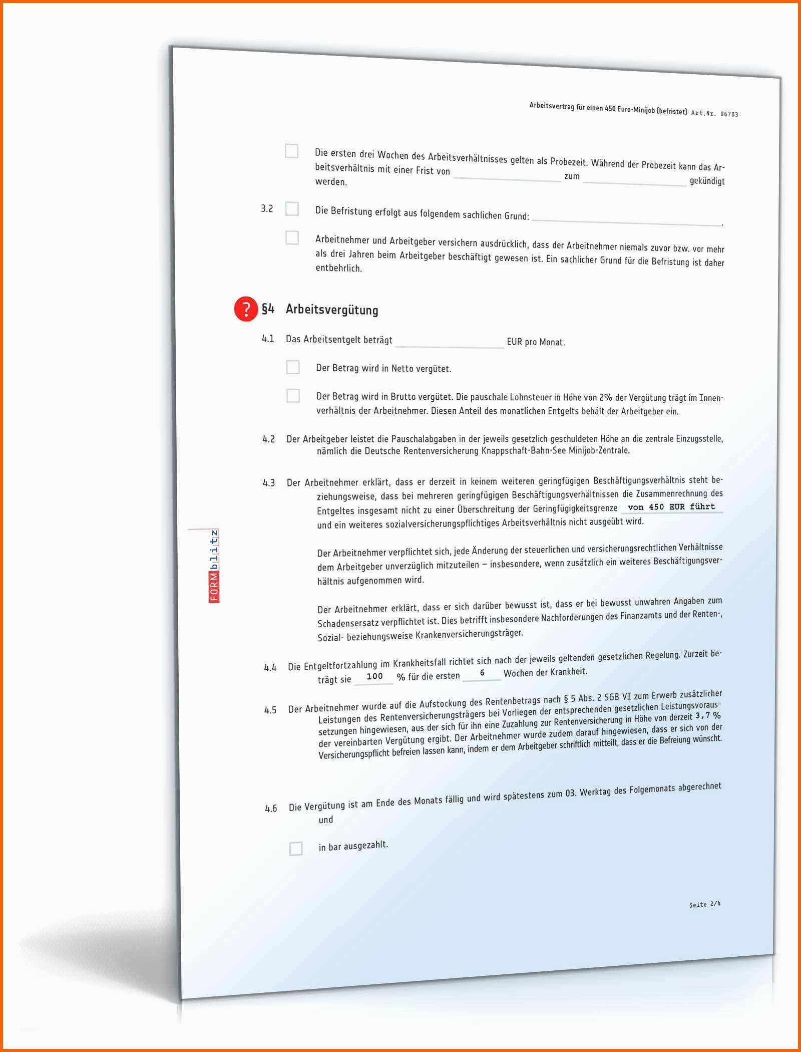 Original Kündigung Geringfügige Beschäftigung Arbeitgeber Vorlage