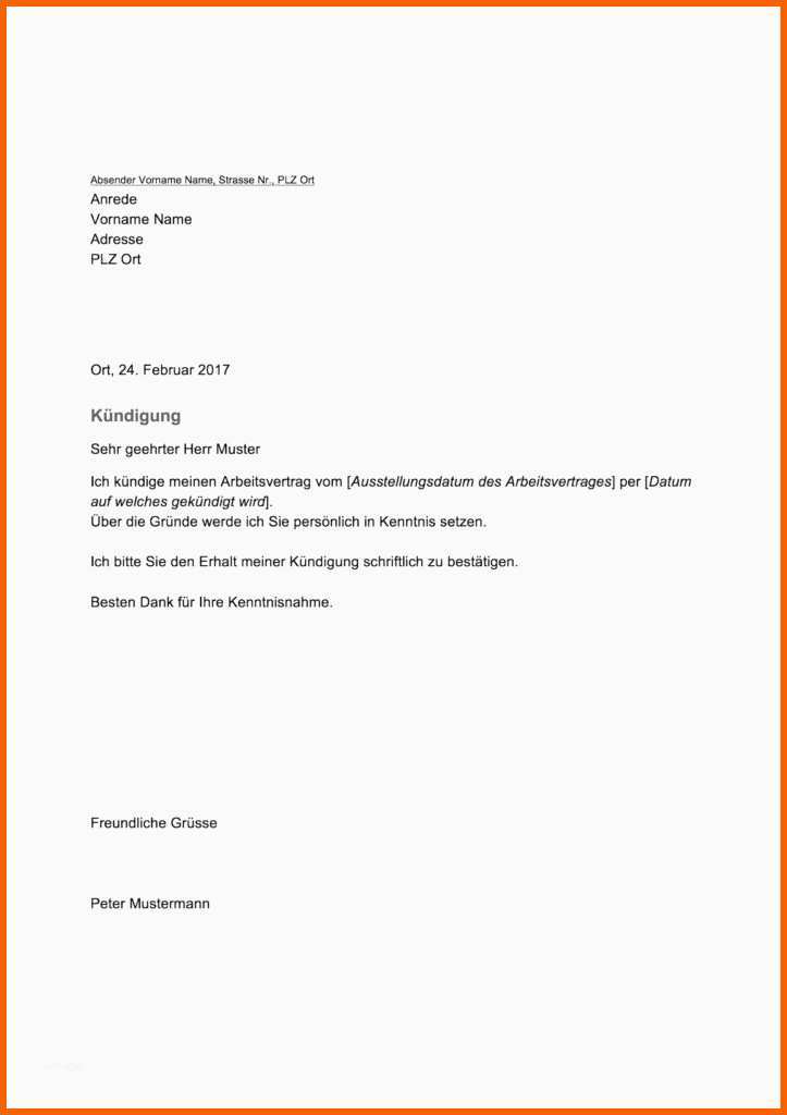 Original Kündigungsschreiben In Der Probezeit Arbeitnehmer Vorlage
