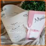Original Menükarte In Herzform Rosa Weiß