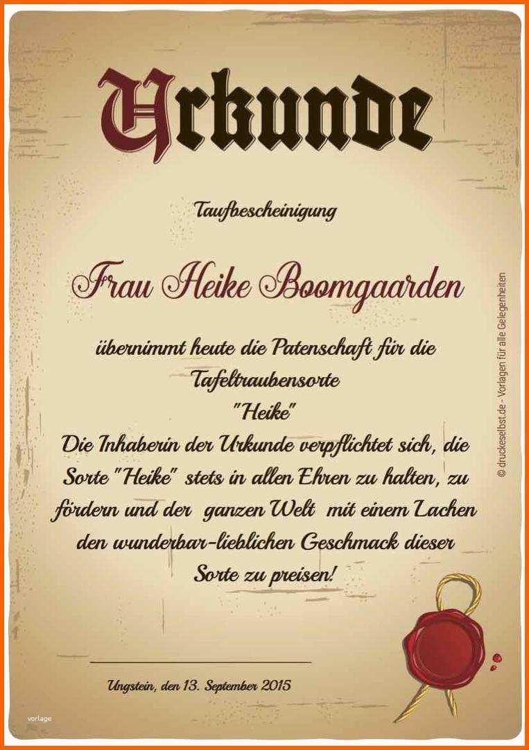 Original Patenschaft Für Tafeltraubensorte Heike