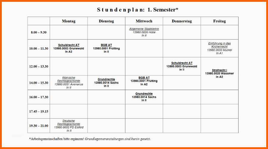 Original so Geht S Stundenplan Erstellen Fürs Studium Unicum