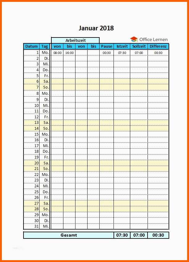 Original Stundenerfassung Vorlage Elegant Excel Arbeitszeitnachweis