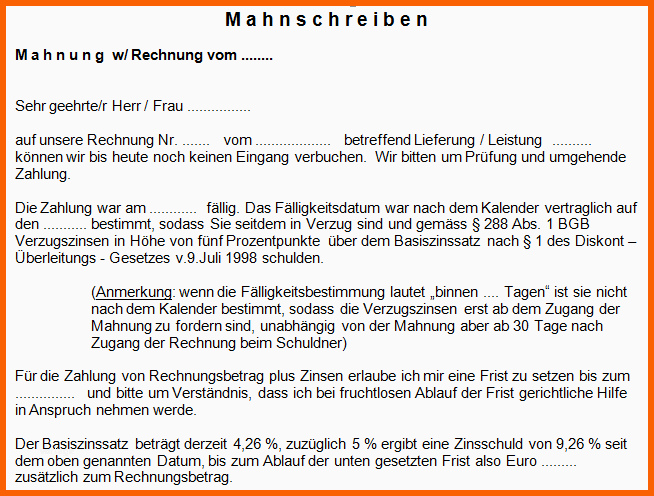 Original Textvorlagen Für Ihre Mahnungen 1 2 3 Mahnung Fice