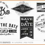 Original Vintage Save the Date Overlays Graphic Objects