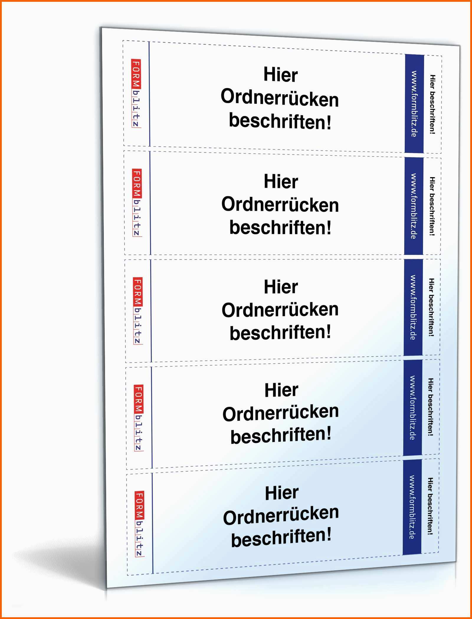 Original Vorlage ordnerrücken Breit Mit Loch ordnerrucken Db