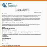 Perfekt 10 2 Mahnung Vorlage