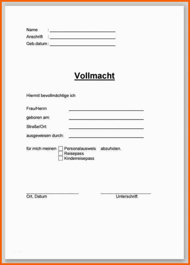 Perfekt 14 Private Vollmacht Muster - Kostenlos Vorlagen | #104599