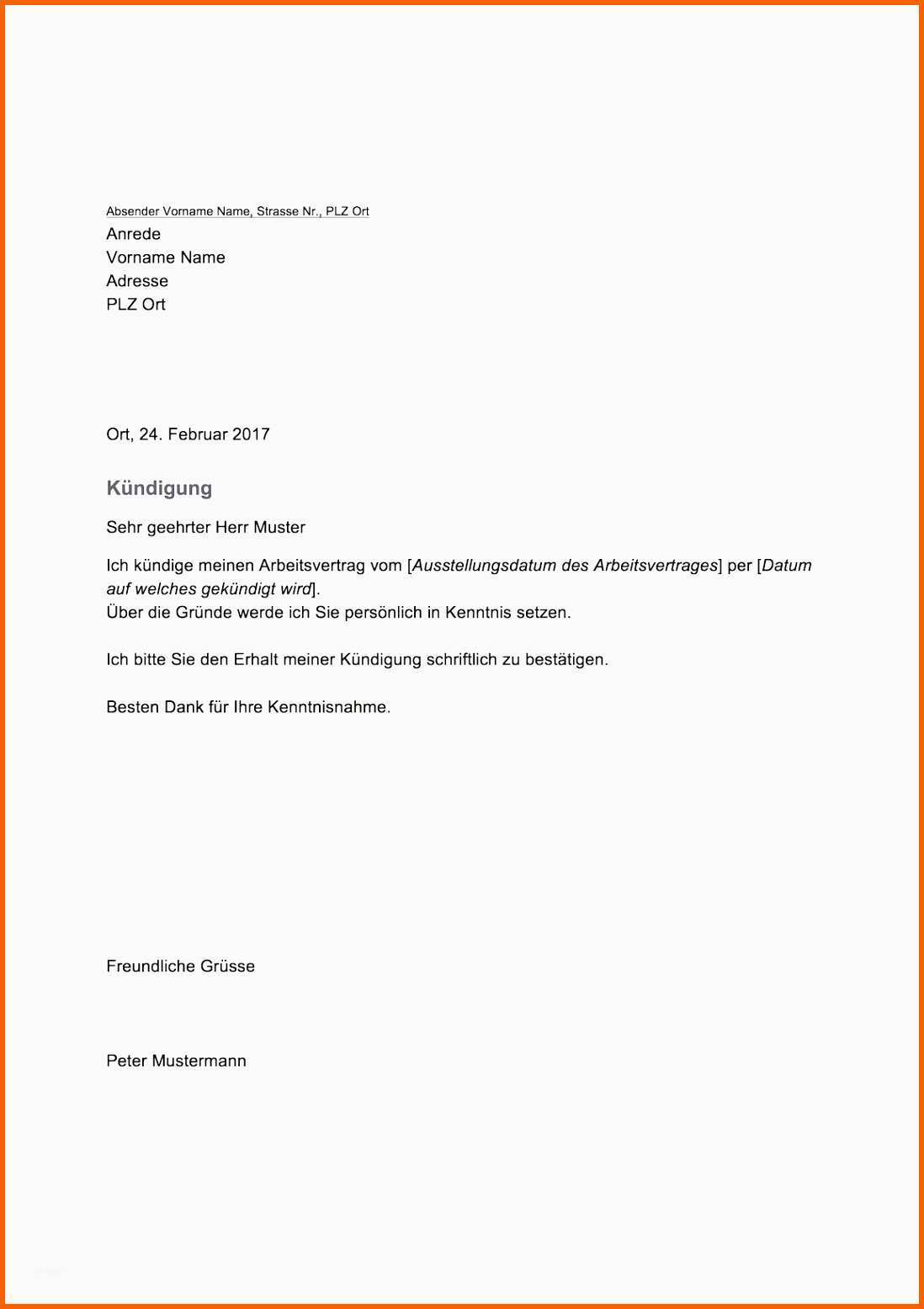 Perfekt 14 Vorlage Kundigung Arbeitsverhaltnis Vorlagen123
