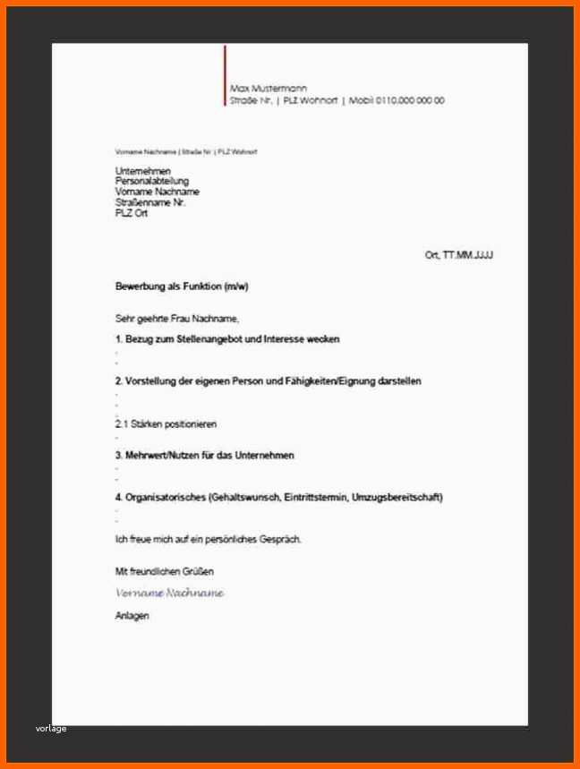 Perfekt 15 Anschreiben Bewerbung Layout