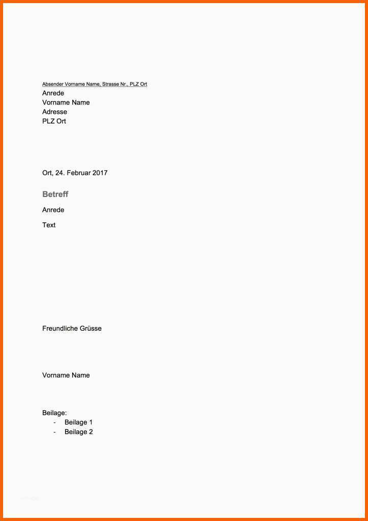 Perfekt 17 Privater Geschäftsbrief Vorlage Word