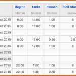 Perfekt 18 Arbeitsstunden Tabelle Vorlage