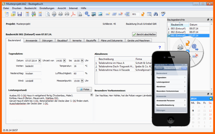 Perfekt Bautagebuch Download