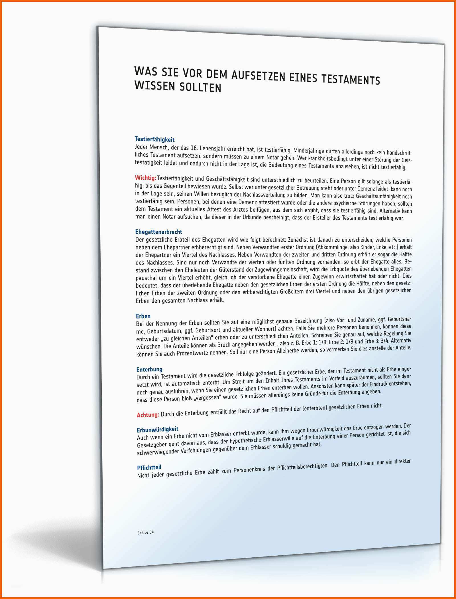 Perfekt Berliner Testament Vorlage Für Handschriftliches Testament
