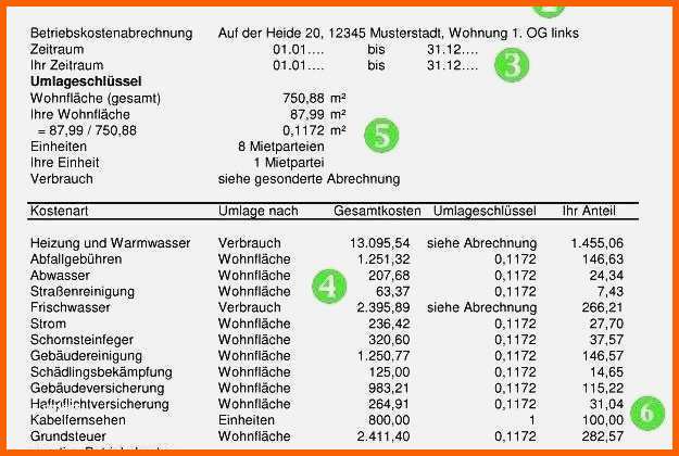 Perfekt Betriebskostenabrechnung Vorlage Gratis Neu Fein