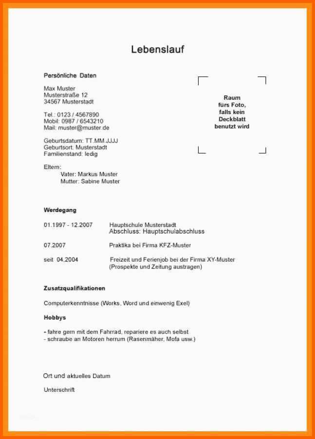 Perfekt Bewerbung Ferienjob Vorlage Kollektionen Von Designs