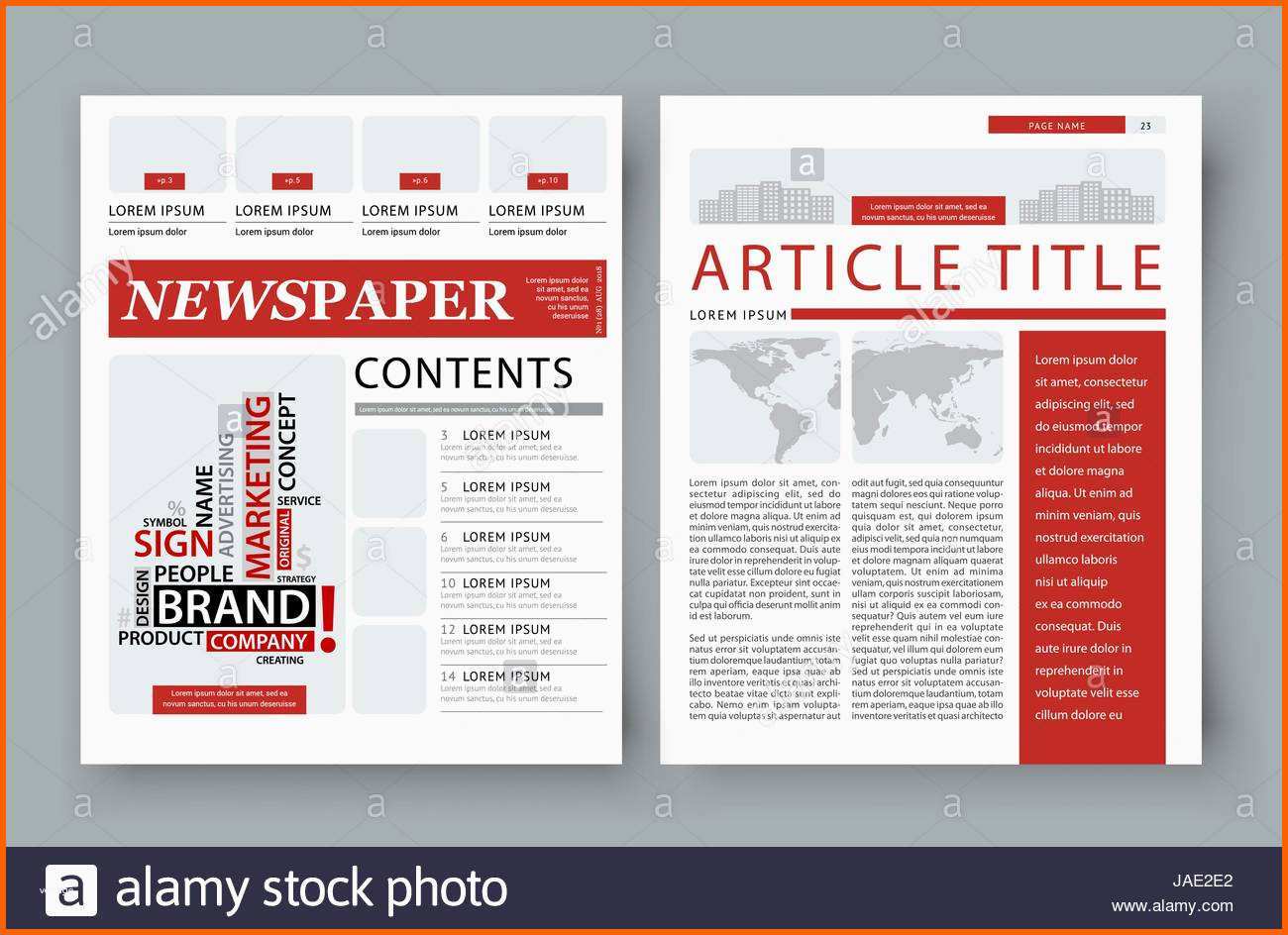 Perfekt Corporate Magazine Template Front Page Stock Vector Art