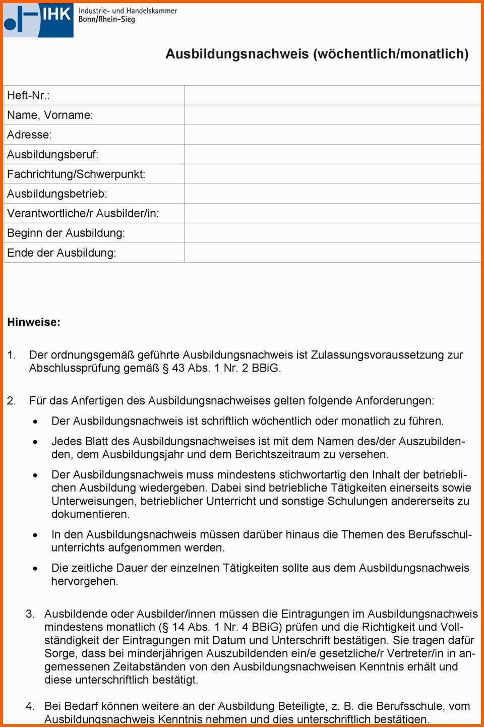 Perfekt Der Ausbildungsnachweis Informationen Zur Ausbildung Von