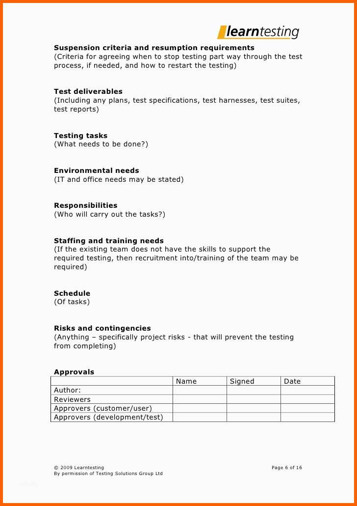 Perfekt Download Ieee 829 Test Plan Template – Free Template Design