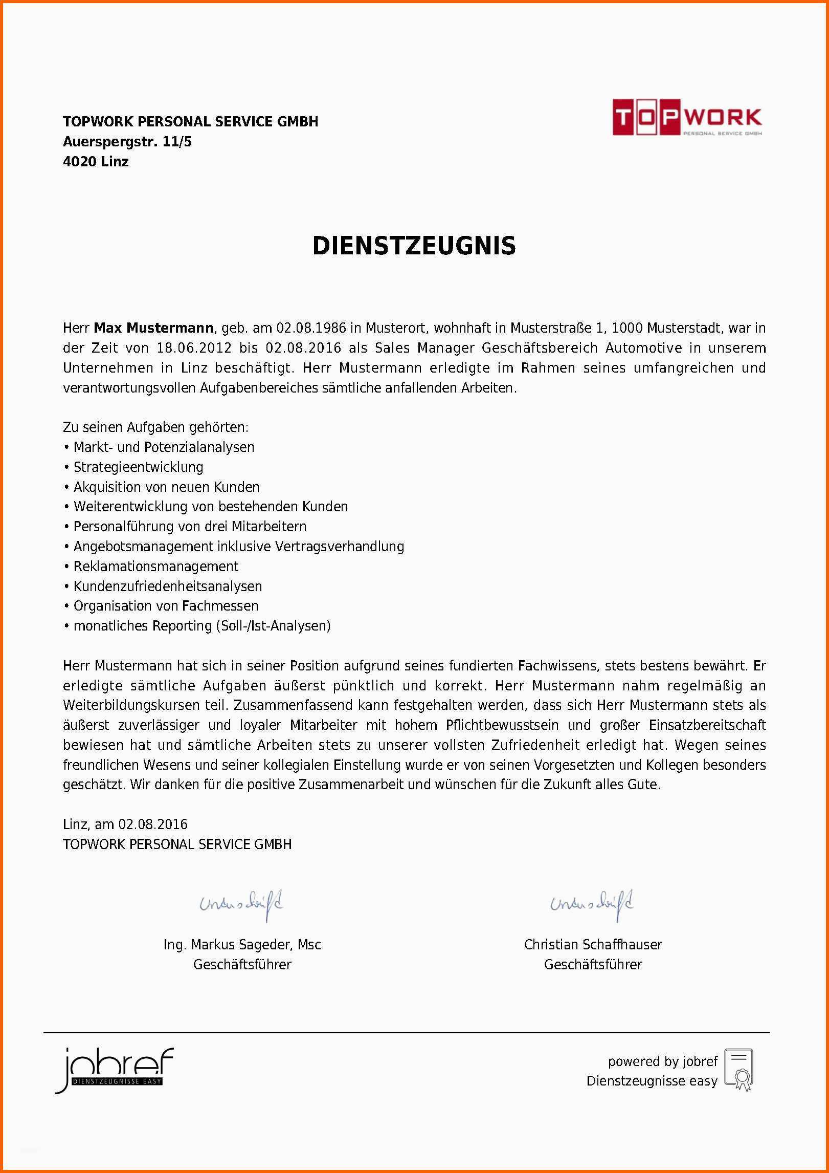 Perfekt Einfaches Arbeitszeugnis Vorlage Word – Download Vorlagen