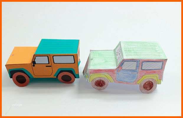 Perfekt Fertiges Bastelprojekt Auto Aus Papier