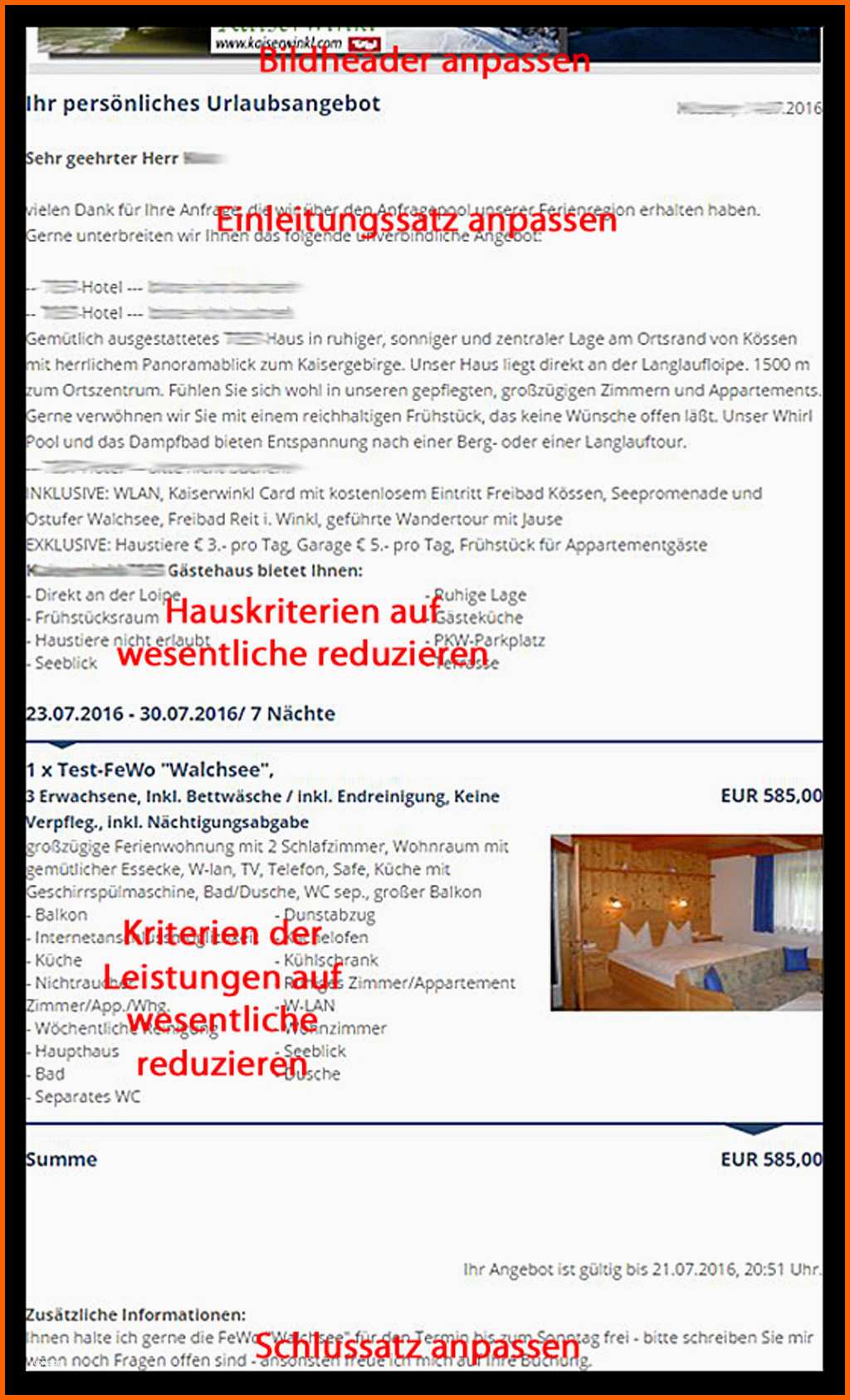 Perfekt Hotel Angebot Aufbau Und Inhalt