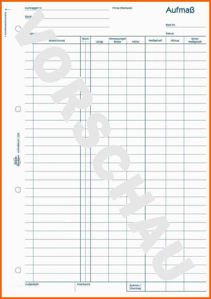Perfekt Inspirierend Aufmaß Vorlage Pdf Allscenes