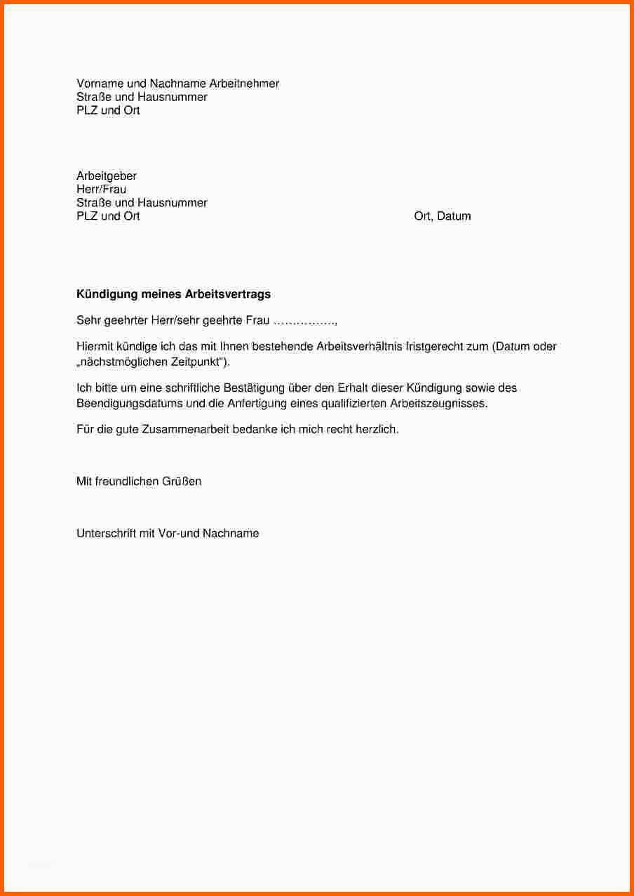 Perfekt Kündigung Minijob Vorlage – Kostenlos Vorlagen