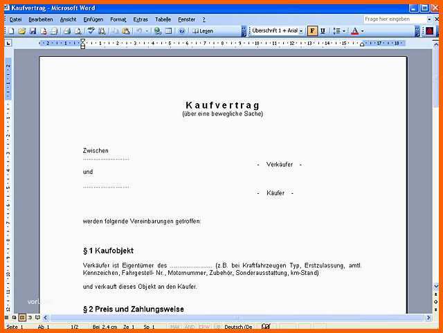 Perfekt Kündigung Vorlage Word