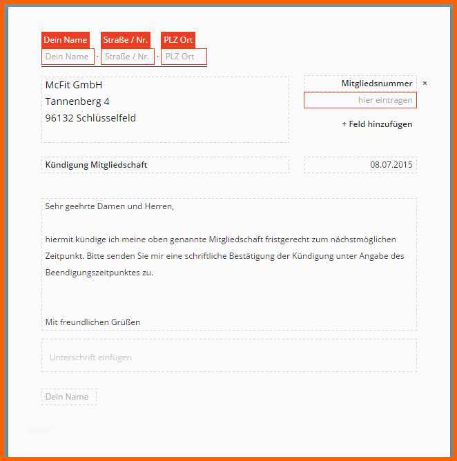 Perfekt Mcfit Kündigung Vorlage Download Chip