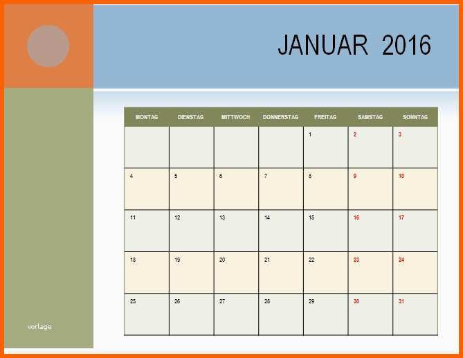 Perfekt Monatskalender Elegant 2016 Ohne Feiertage Fice