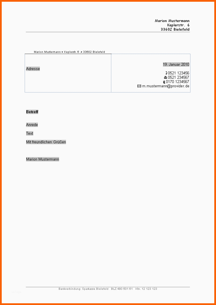 Perfekt Multitasking Vorlagenservice Einfacher Privatbrief In Word