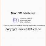 Perfekt Nano Sim Für Das iPhone 5 Zuschneiden Nano Sim Schablone