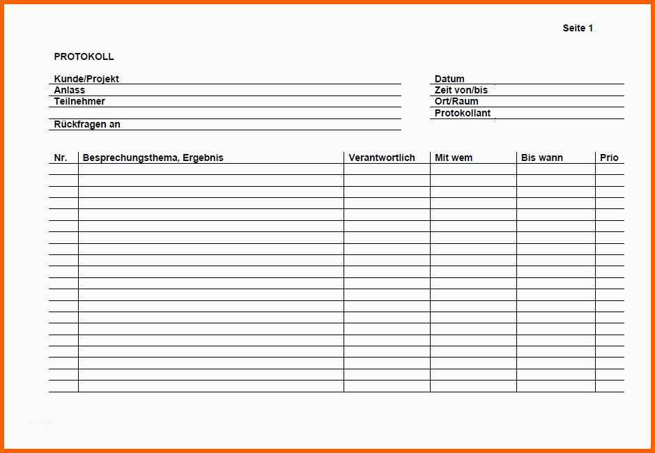 Perfekt Protokoll Meeting Einfach sofort Download