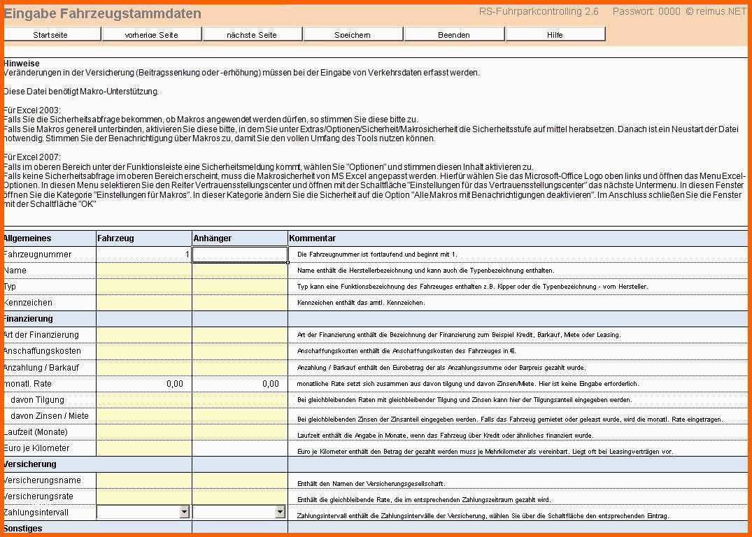 Perfekt Rs Fuhrpark Controlling Excel Vorlagen Shop – Vorlagen