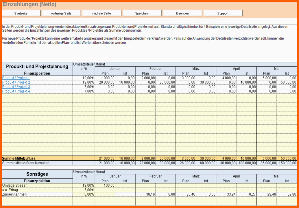 Perfekt Rs Liquiditätsplanung Xl Excel tool Excel Vorlagen Shop