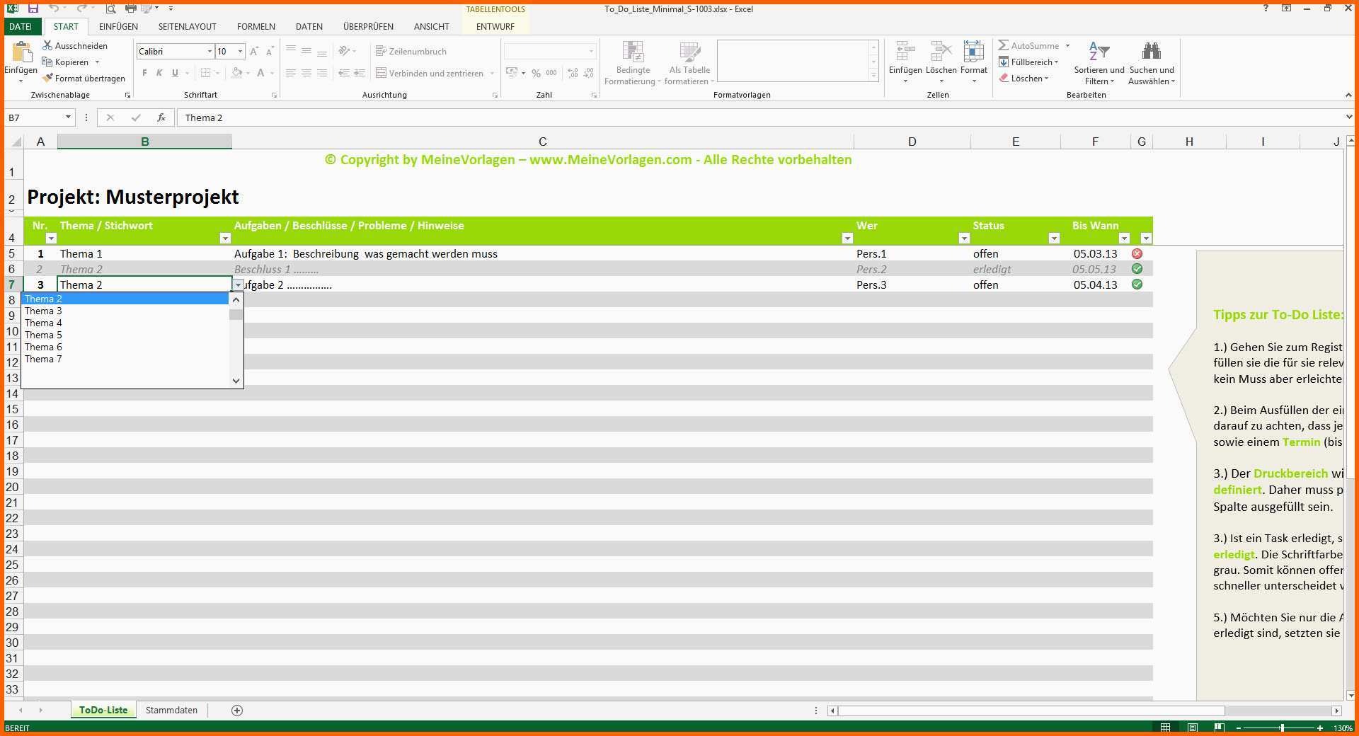 Perfekt to Do Liste – Minimal – 1
