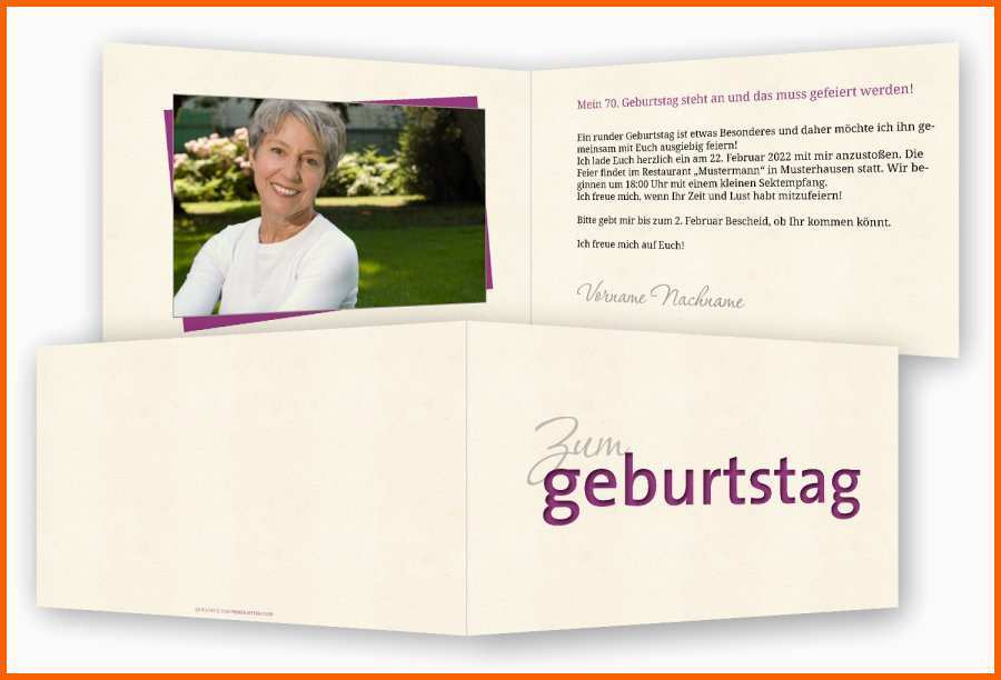 Perfekt Vorlage Einladung 70 Geburtstag
