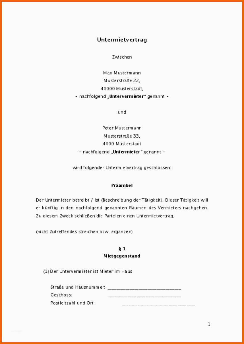 Perfekt Vorlage Kündigung Mietvertrag