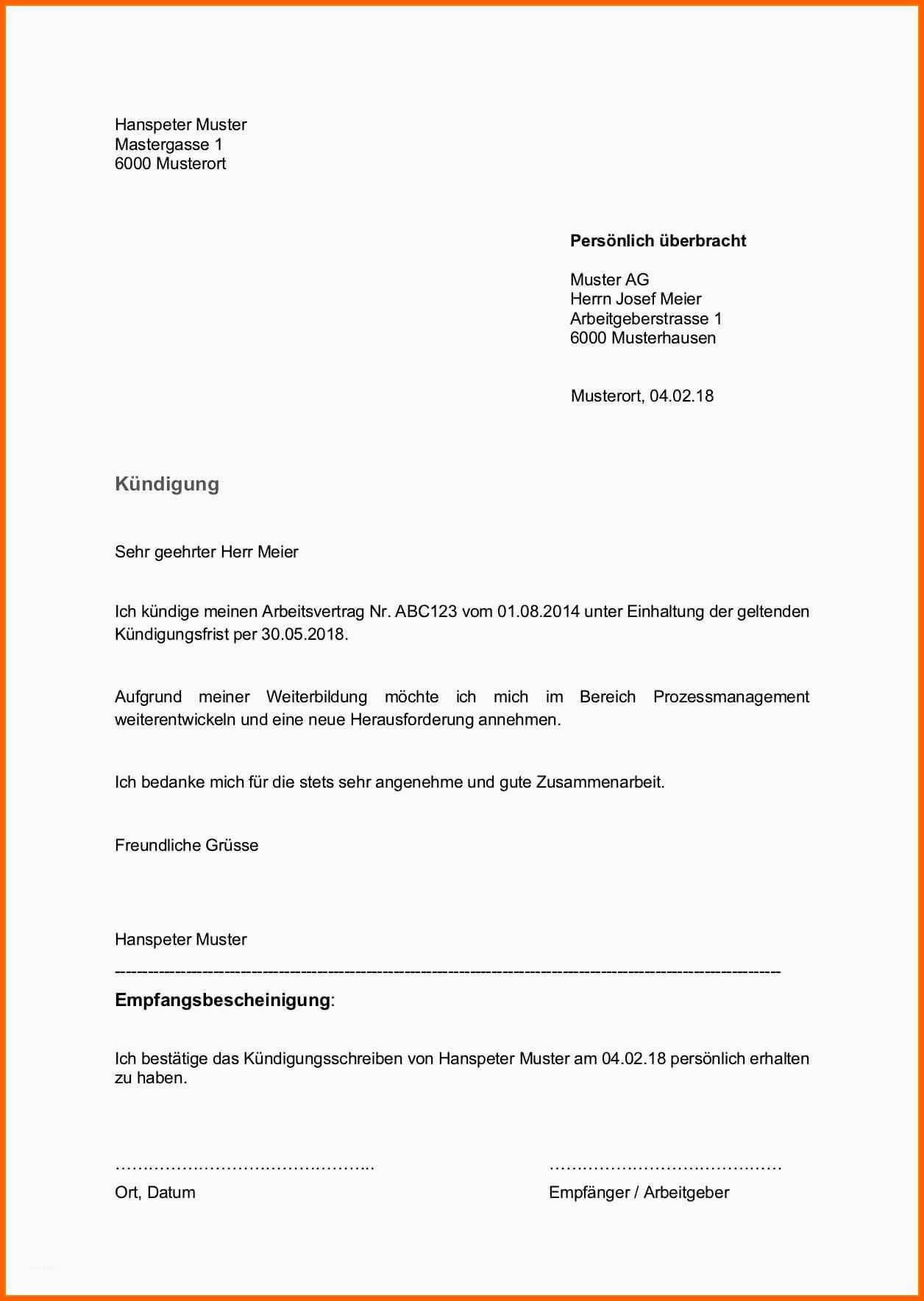 Perfekt Vorlage Kündigungsschreiben Arbeitnehmer Beste 12