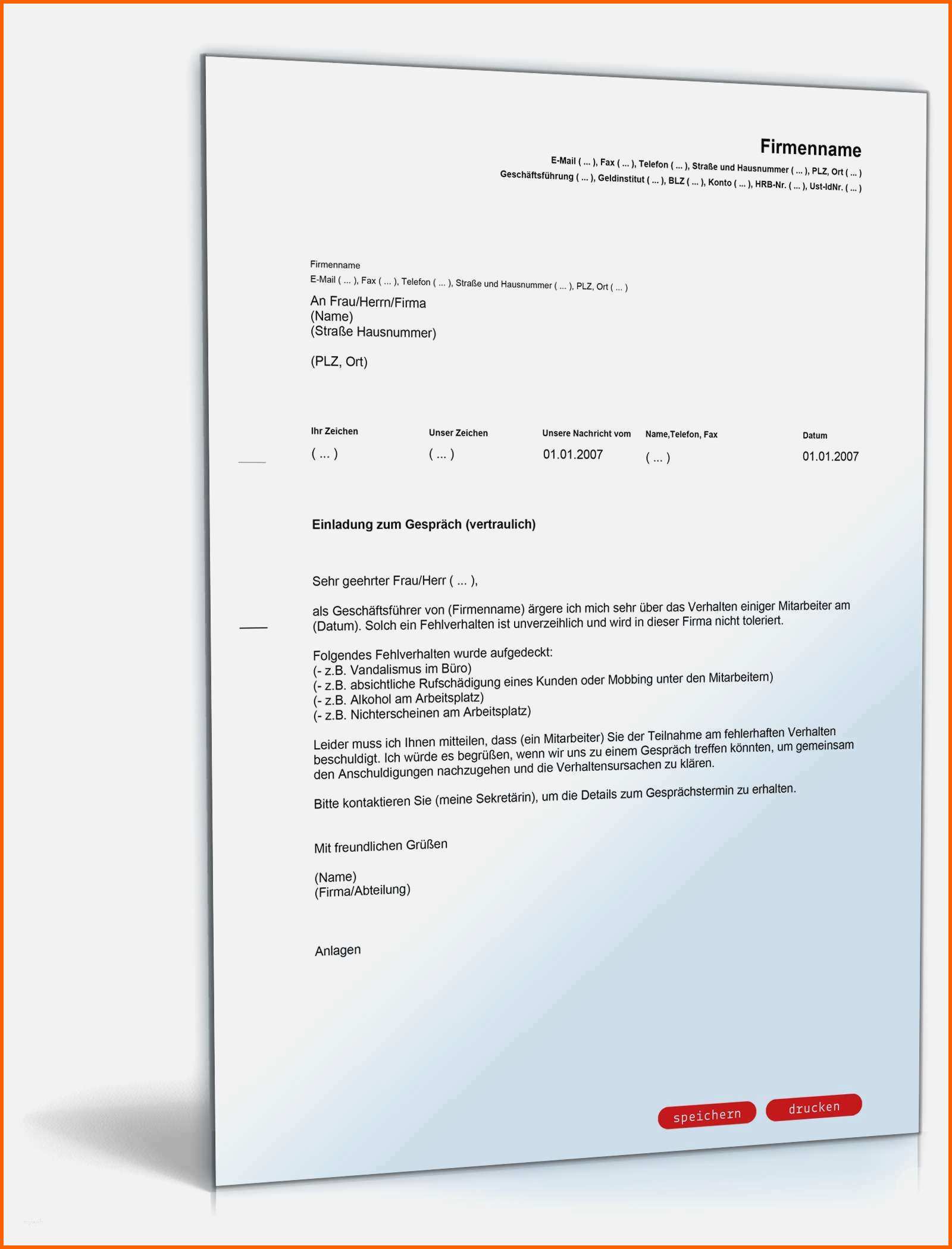 Perfekt Vorlage Mitarbeitergespräch Gratis Gut Einladung Zum