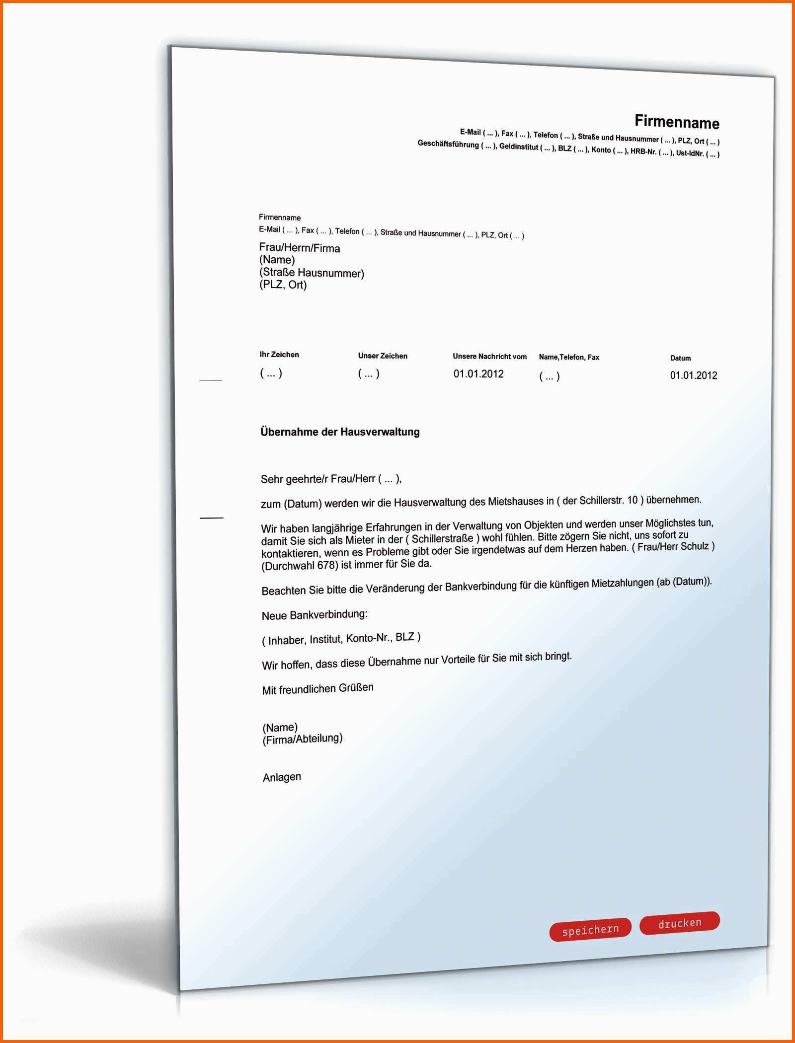 Perfekt Werbebrief Für Hausverwaltung
