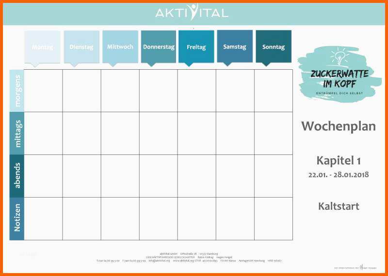 Perfekt Wochenplan – Online Magazin