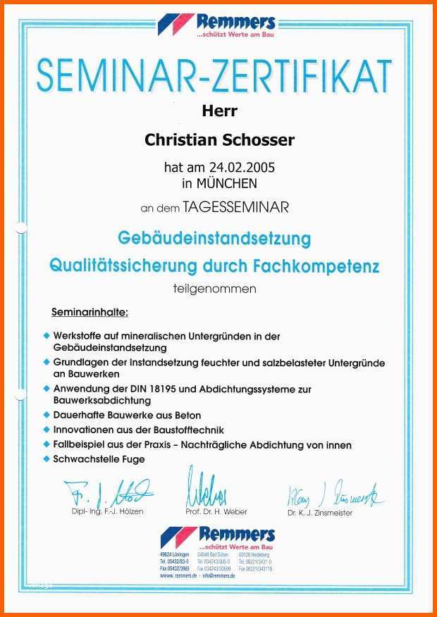 Perfekt Zertifikate