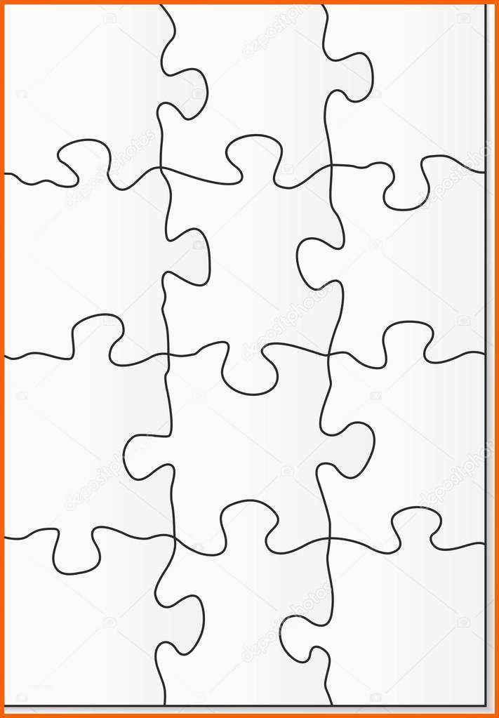 Phänomenal 12 Stück Puzzle Vorlage — Stockvektor © Gorgrigo
