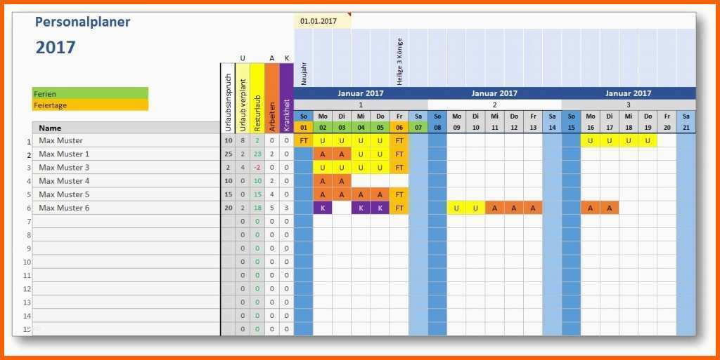 Phänomenal 12 Urlaubsplan Excel Vorlage