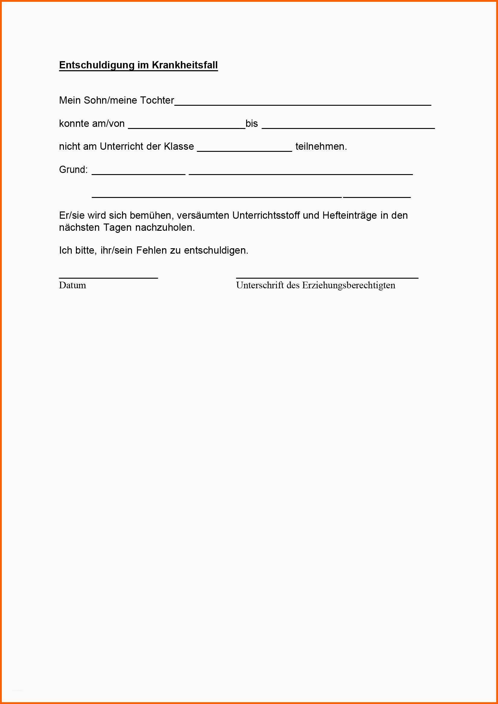 Phänomenal 15 Schule Entschuldigung Vorlage