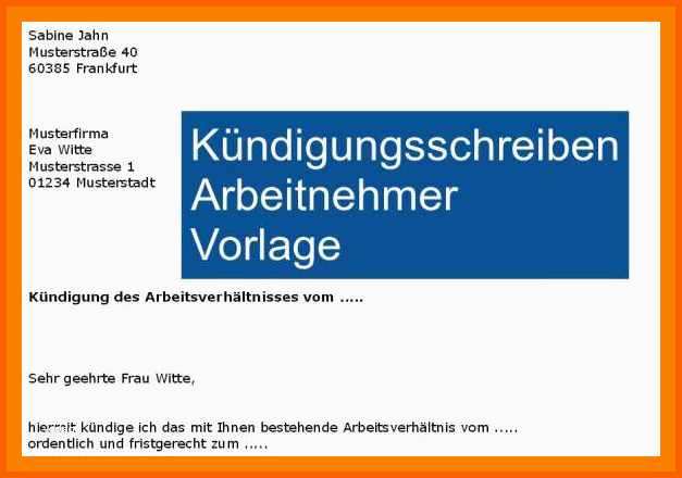 Phänomenal 17 Kündigung Mitarbeiter Vorlage Kostenlos