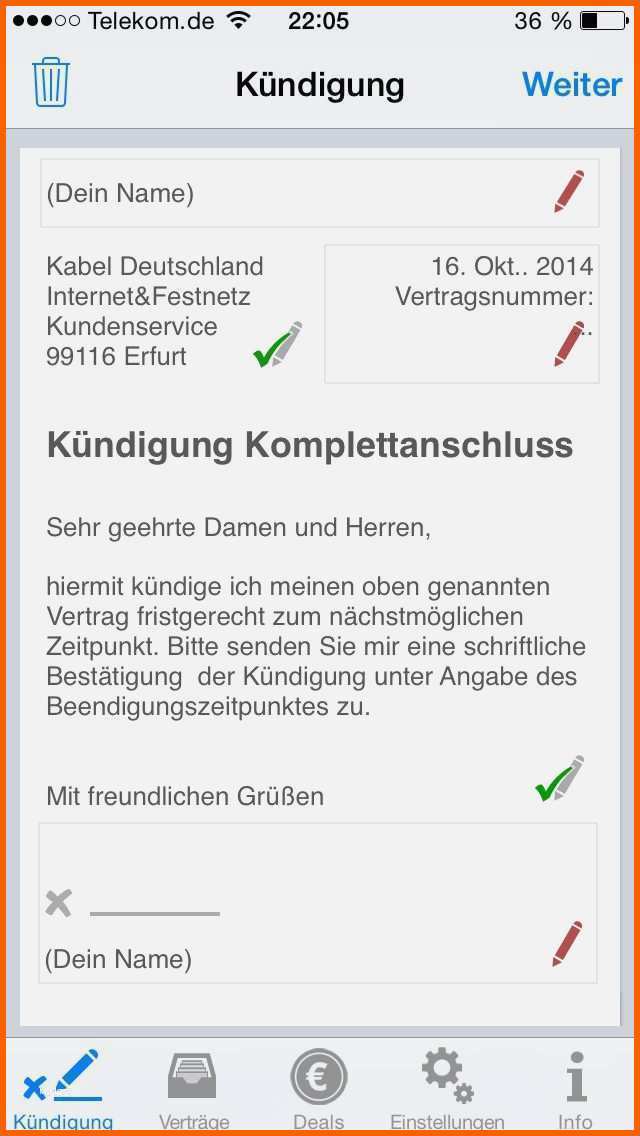 Phänomenal 50 Angenehm Kündigung Kabel Deutschland Vorlage Abbildung