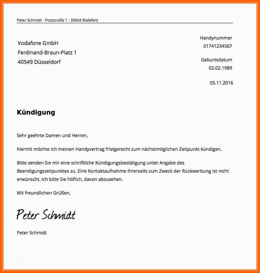 Phänomenal 7 Kündigung Vorlage