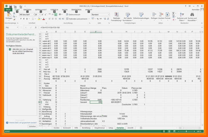Phänomenal 9 Betriebskostenabrechnung Vorlage Excel Kostenlos